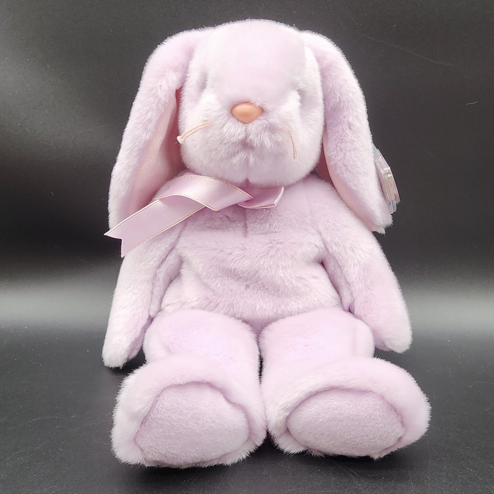 Ty 13" Lavender Floppity Bunny Beanie Buddies Plush Purple Rabbit Easter 2000